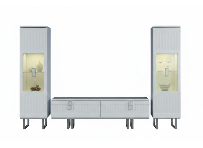Elegantes 3-teiliges Wohnzimmer-Set mit TV-Lowboard und 2 Vitrinen