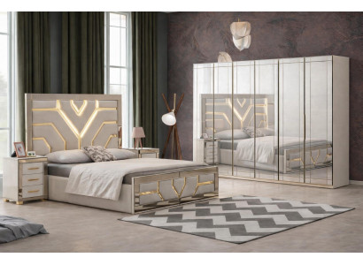 Schlafzimmer-Set 5-tlg. – Bett, Nachttische, Schrank & Schminktisch