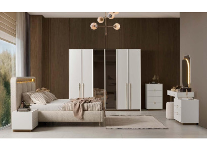 Doppelbett Nachttisch Schrank Schminktisch Kommode modern