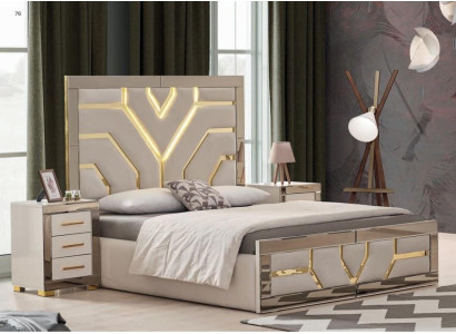 Modernes 3-tlg. Schlafzimmer-Set mit Bett & 2 Nachttischen