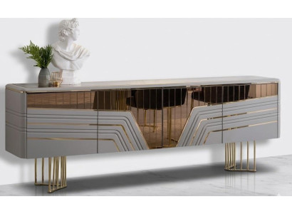 Modernes Sideboard in Weiß & Gold Stilvolle Kommode fürs Wohnzimmer