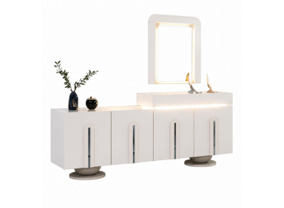Sideboard Kommode mit Spiegel LED Beleuchtung Wohnzimmer stilvolle Möbel