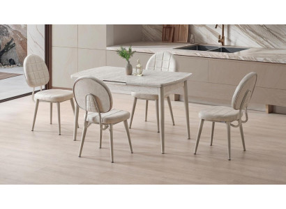 Esszimmer-Set Esstisch 4x Stuhl Bequem Moderner Komfortabel