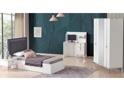 Jugendzimmer-Set 4-tlg. – stilvolles Bett, Schrank & Schreibtisch im Set