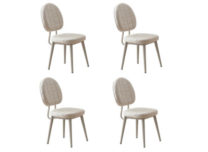Esszimmer-Set 4x Stuhl Weich Bequem Moderner  Komfortabel Beige