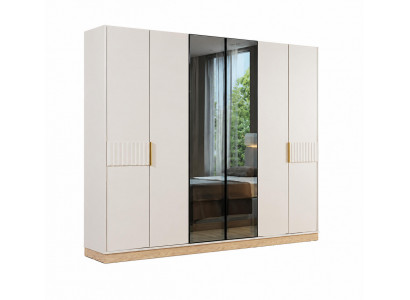 Hellbeiger Schlafzimmerschrank Designel Spiegeltüren Holzschränke