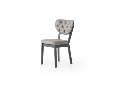 Stuhl Grau Bequem Weich Stoff Modern Elegant Zuverlässig Holz