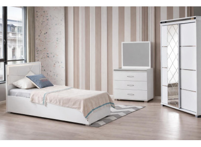 Modernes 3-teiliges Jugendzimmer-Set mit Bett, Schrank und Schminktisch