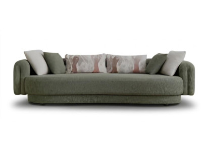 Modernes 3-Sitzer Sofa in Naturgrün Stilvolle Couch mit Kissen-Set