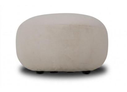 Moderner Polsterhocker Weiß Eleganter Sitzpouf in Bouclé