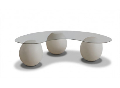 Moderner Couchtisch mit Glasplatte Designer-Tisch in Nierenform