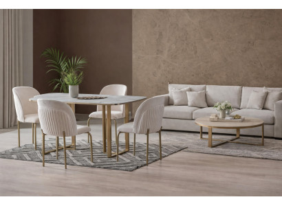 Elegantes Esszimmer-Set 5-tlg. – Tisch & 4 moderne Stühle