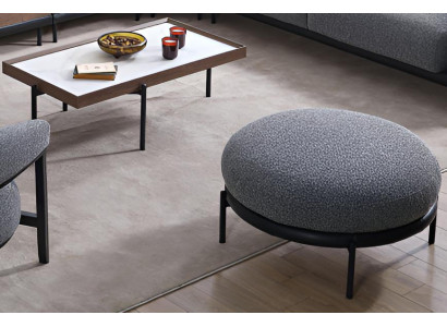 Design Set: Hocker & Couchtisch Modernes Grau