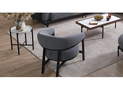 Design-Set: Sessel, Couchtisch & Beistelltisch Modernes Wohnzimmer