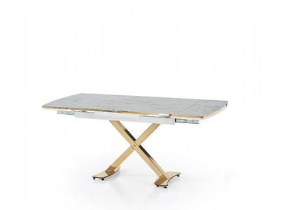 Esstisch Marmor Komfortabel Modern Ausziehbar Beige Auf Rädern