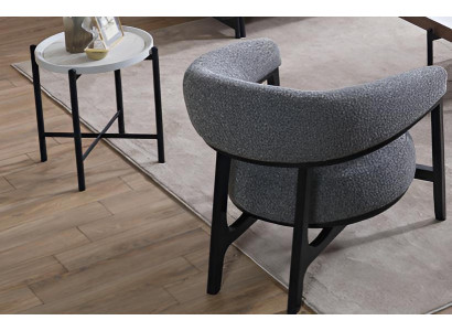 Design Sessel & Beistelltisch Japandi Stil Holz Modern Edel.