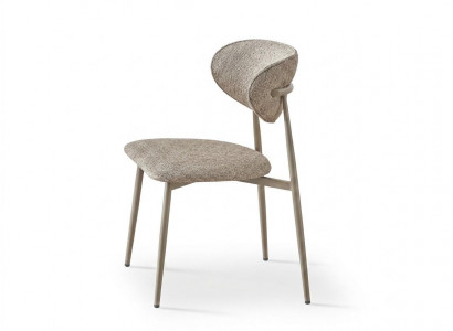 Stuhl Beige Bequem Weich Stoff Metall Modern Komfortabel Stilvoll