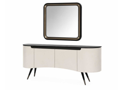 Sideboard mi Spiegel Buffet Schrank Anrichte Stauraummöbel Kommodenschrank