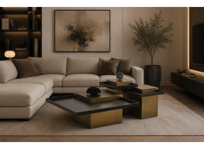 Modern Couchtische Wohnzimmer Komfort Elegant Neu Quadratisch Metall
