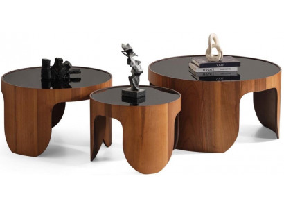 Wohnzimmer Couchtisch Holz Modern Braun Rund Neu Elegant Stilvoll