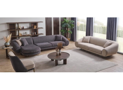 Sofa-Set: 3-Sitzer Sofa und Sessel Modern.