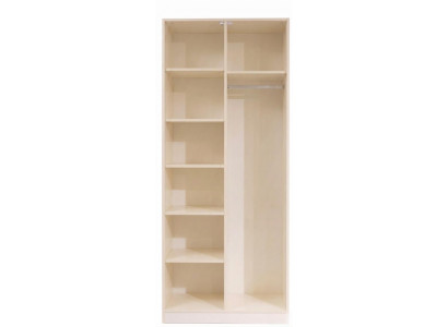 2turiger Kleiderschrank mit Regalen Beige Moderner Stil Funktional
