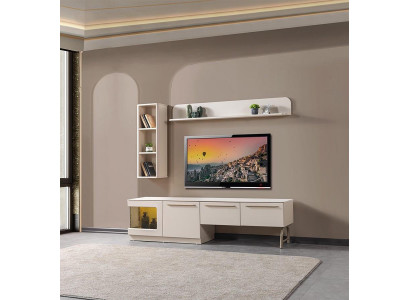 TV Lowboard Stil modern Farbe weiß komfortabel Wohnzimmer neu praktisch