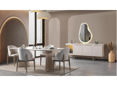 Esstisch 4x Stühle Console Esszimmer Stil modern Farbe weiß praktisch neu