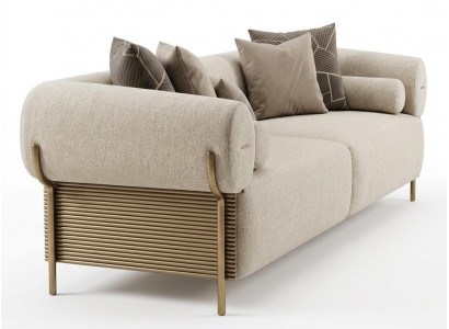 Beiges 3-Sitzer-Sofa Stoffsofa Designersofa modern Wohnzimmermöbel