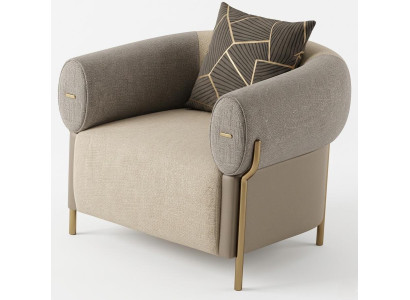 Eleganter beiger Sessel Stoffsessel Modernes Design Wohnzimmermöbel