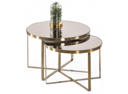 Wohnzimmer Modern Couchtische Rund Gold Luxus Komfort Elegant Neu