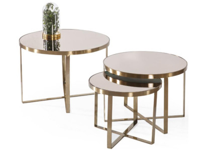 Elegant Stilvoll Couchtische Wohnzimmer Hold Rund  Modern Neu Gold