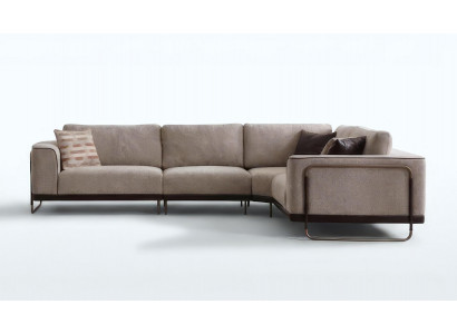 Ecksofa L-Form Modern Braun Minimalistisch Komfortabel Modular Neu