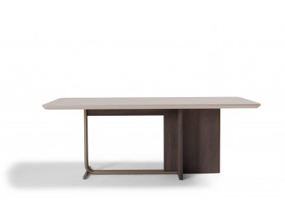 Moderner Esstisch Holzbeinen  Eleganter Metallbasis Beige Stilvolles