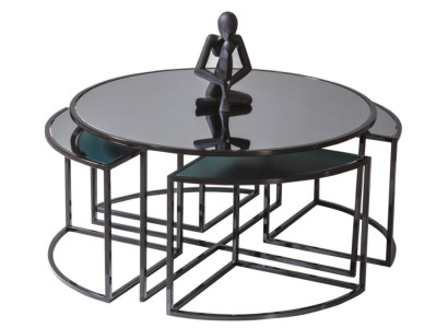 Elegant  Couchtische Wohnzimmer Modern Schwarz Rund Komfort Luxus Neu