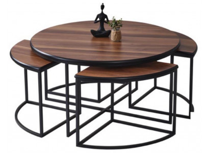 Neu Modern Couchtische Wohnzimmer Holz Rund Komfort Braun Exklusiv