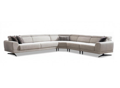 Ecksofa L-Form Modern Grau Minimalistisch Komfortabel Modular Neu