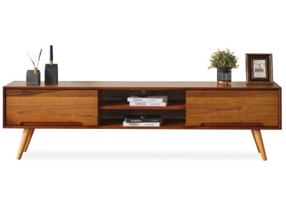 Exklusiv TV-Ständer Wohnzimmer Holz Braun Fernsehschrank TV-Möbel Neu