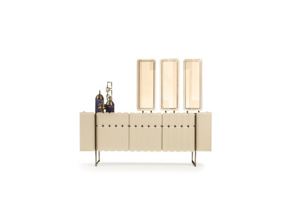 Sideboard Beige Modern Luxus Kommode Spiegel Anrichte Esszimmer Neu