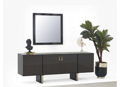 Komplettes Sideboard mit Spiegel Esszimmer Schrank Anrichte Stauraummöbel