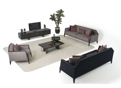 Sofagarnitur 3+3+1 Sitzer Luxuriöses Couchtische Wohnzimmer Elegantes Set 3tlg