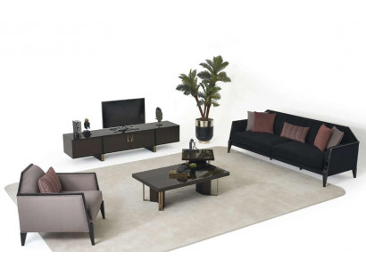 Komplettes Polstermöbel 3+1 Sitzer Wohnzimmer TV Lowboard Set 5tlg