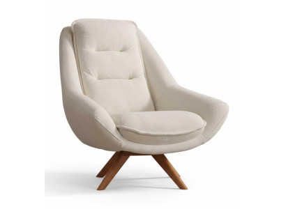 Sessel Stoff Kissen Weiß Modern Elegant Ergonomische hohe Rückenlehne