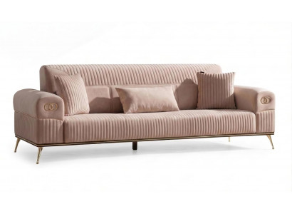 Sofa Modern Rosa Elegant Dreisitzer Viersitzer Design Wohnzimmer Couch