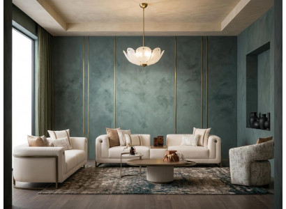 Modernes Wohnzimmer-Set 4+3+1-Sitzer Couchtisch Beistelltisch Polstersofas