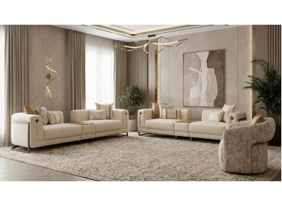 Luxuriöses großes Wohnzimmer-Set: 4 + 4 + 1-Sitzer 4-Sitzer-Sofa Polstermöbel