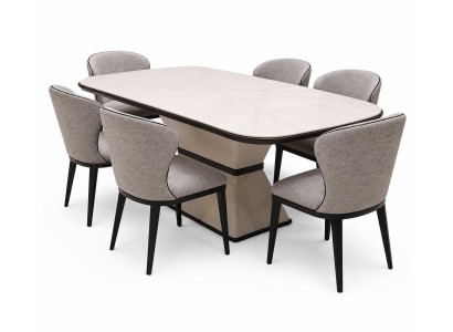 Esszimmer Esstisch mit 6x Stühle Designer Komplettes Luxusmöbel