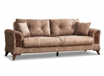 Sofa Modern Braun Elegant Dreisitzer Couch Wohnzimmer Polster Design