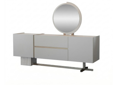 Esszimmer Set Konsole Spiegel Moderner Stil Braun Grau Funktional