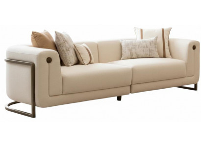 Beiges 3-Sitzer-Sofa Stoffsofa Designersofa großes Sofa Wohnzimmermöbel